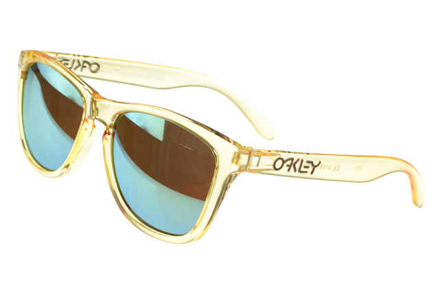 Cheap Oakley Frogskins Sunglasses Transparent Frame Blue Lens1 O